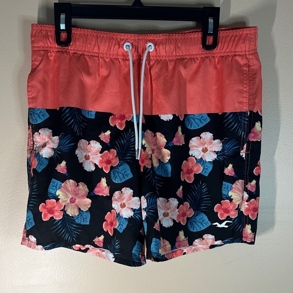Hollister Other - Hollister Coral and Black Floral Swim Trunks